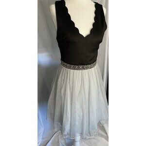 Speechless Juniors 11 Glitter Beaded Prom Dance Party Dress New Black Silver